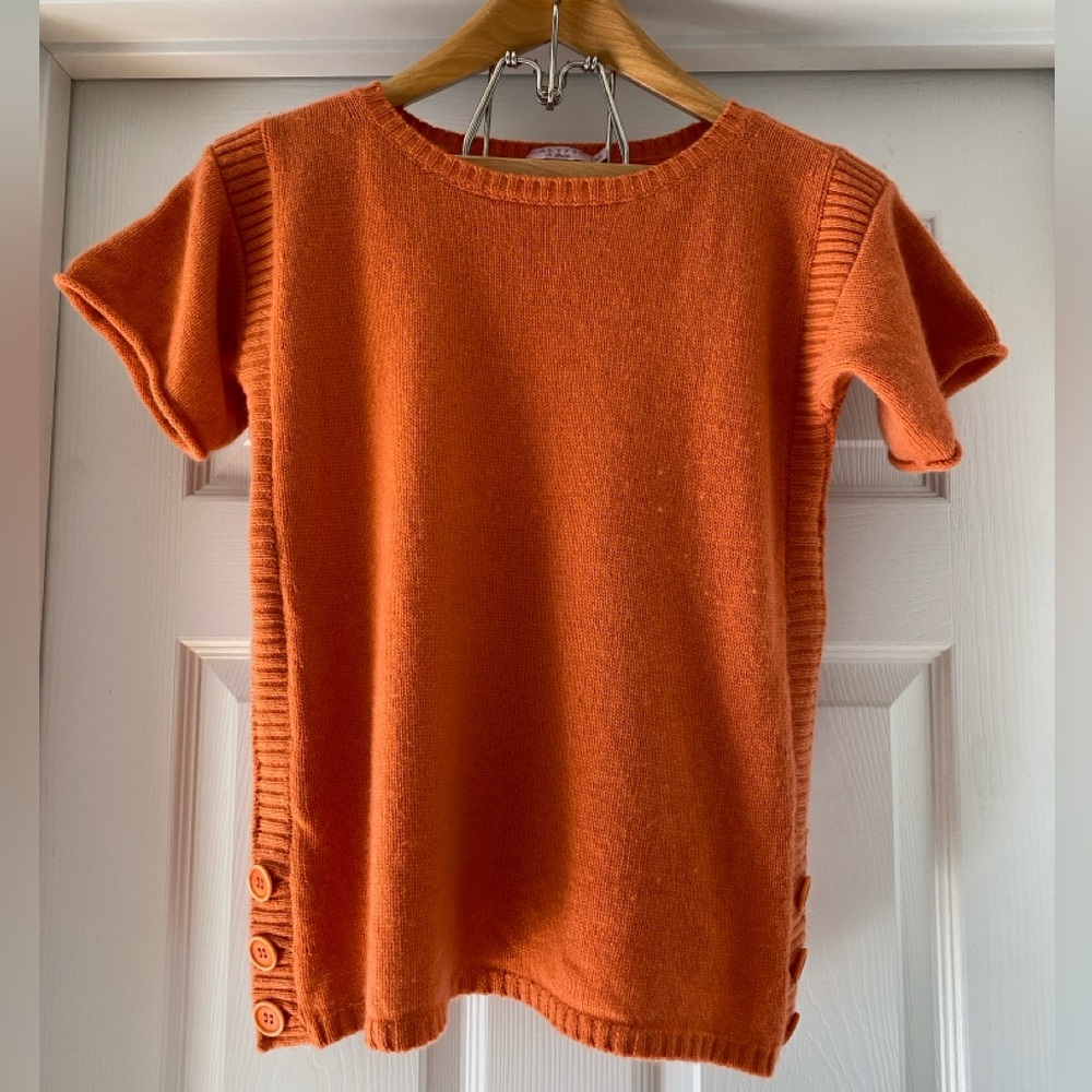 calypso st barth 100% cashmere multi-ply cozy thick lush short sleeve XS